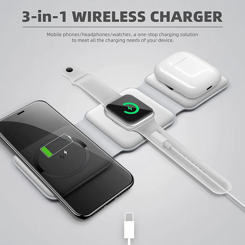 3-in-1 Wireless Charging Pad | 1 قاعدة شحن لاسلكية 3 في